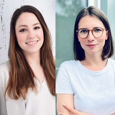 Potraitfoto von Pia Langmann, M.A. und Eva El-Ali, M.A., Abteilungsleitung Marketing & Kommunikation bei Schüssler Plan